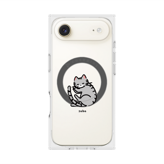 プレミアムスクエアケース with MagSafe［ オリジナル - CASEPLAYネコ - saba ］