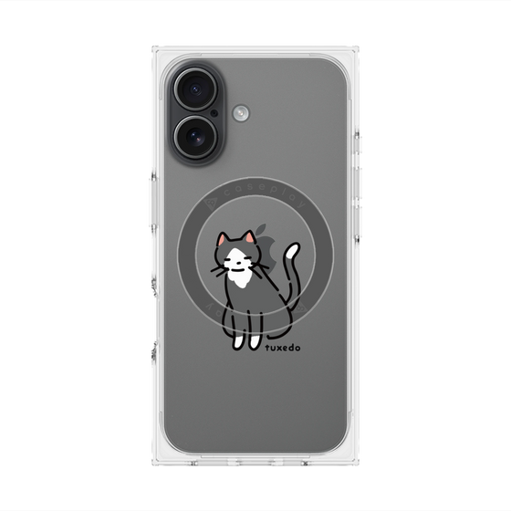 プレミアムスクエアケース with MagSafe［ オリジナル - CASEPLAYネコ - tuxedo ］