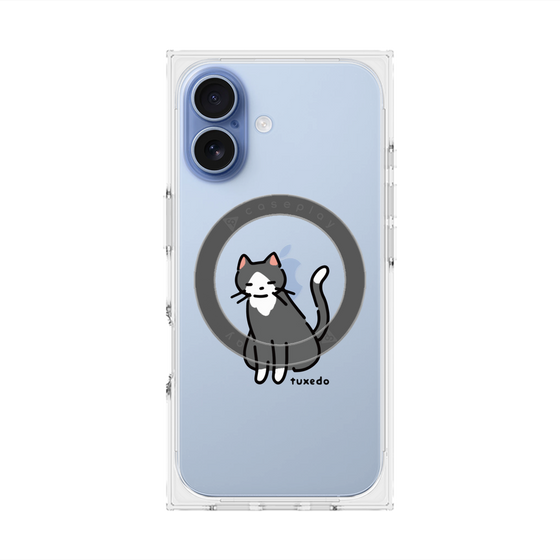プレミアムスクエアケース with MagSafe［ オリジナル - CASEPLAYネコ - tuxedo ］