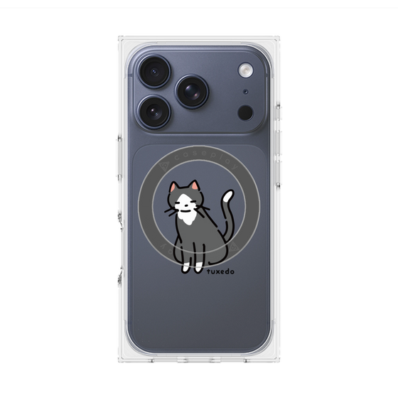 プレミアムスクエアケース with MagSafe［ オリジナル - CASEPLAYネコ - tuxedo ］