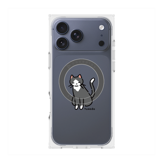 プレミアムスクエアケース with MagSafe［ オリジナル - CASEPLAYネコ - tuxedo ］