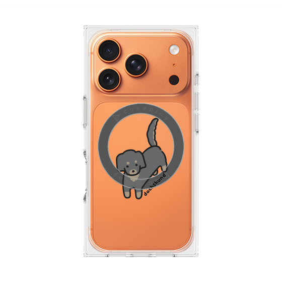 プレミアムスクエアケース with MagSafe［ オリジナル - CASEPLAYイヌ - dachsund ］