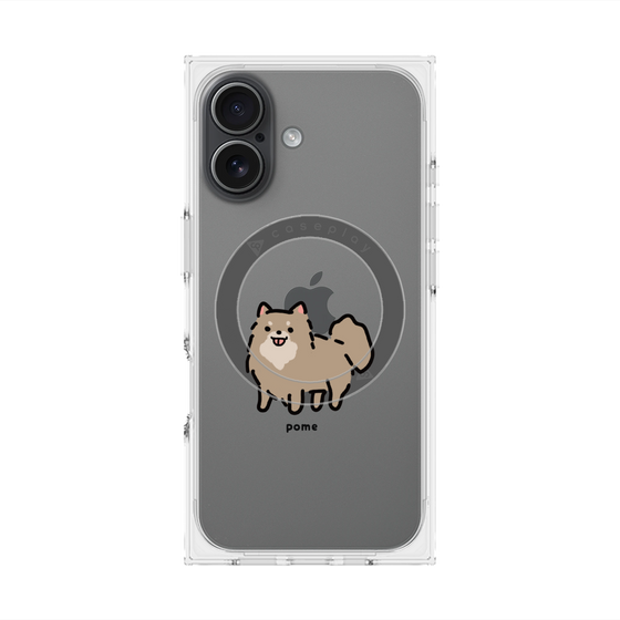 プレミアムスクエアケース with MagSafe［ オリジナル - CASEPLAYイヌ - pome ］