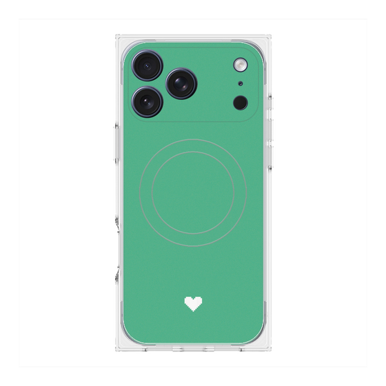 プレミアムスクエアケース with MagSafe［ オリジナル - 推し色ハート - グリーン ］