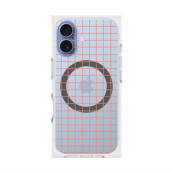 プレミアムスクエアケース with MagSafe［ オリジナル - 推し色チェック - オレンジ ］
