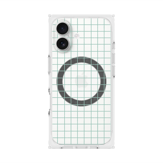 プレミアムスクエアケース with MagSafe［ オリジナル - 推し色チェック - グリーン ］