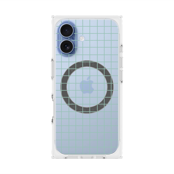 プレミアムスクエアケース with MagSafe［ オリジナル - 推し色チェック - グリーン ］