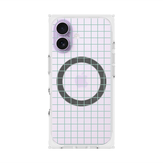 プレミアムスクエアケース with MagSafe［ オリジナル - 推し色チェック - グリーン ］