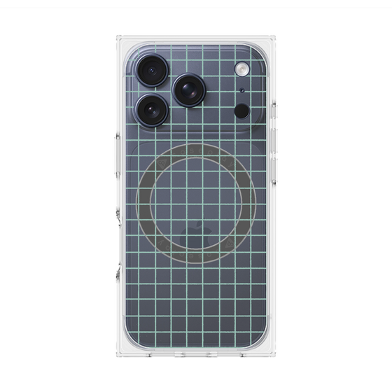 プレミアムスクエアケース with MagSafe［ オリジナル - 推し色チェック - グリーン ］