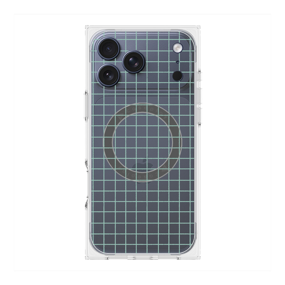 プレミアムスクエアケース with MagSafe［ オリジナル - 推し色チェック - グリーン ］