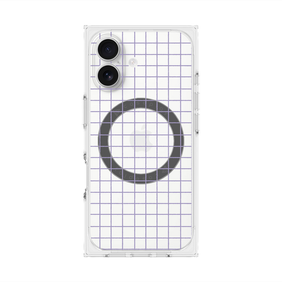 プレミアムスクエアケース with MagSafe［ オリジナル - 推し色チェック - パープル ］