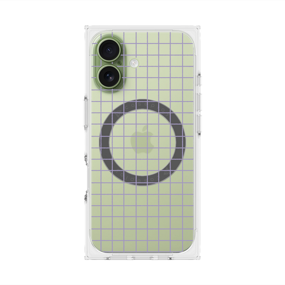 プレミアムスクエアケース with MagSafe［ オリジナル - 推し色チェック - パープル ］