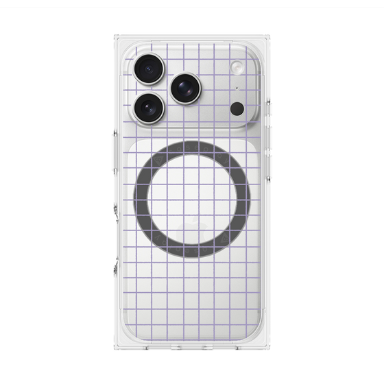 プレミアムスクエアケース with MagSafe［ オリジナル - 推し色チェック - パープル ］