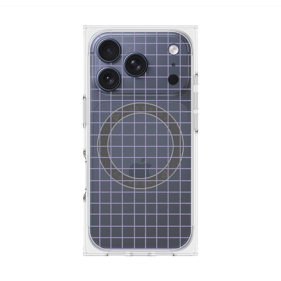プレミアムスクエアケース with MagSafe［ オリジナル - 推し色チェック - パープル ］