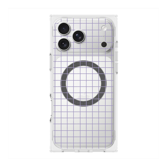 プレミアムスクエアケース with MagSafe［ オリジナル - 推し色チェック - パープル ］