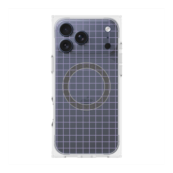 プレミアムスクエアケース with MagSafe［ オリジナル - 推し色チェック - パープル ］