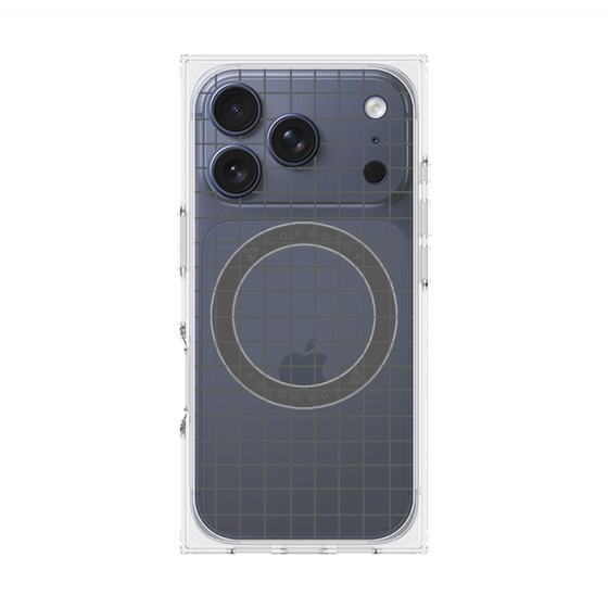 プレミアムスクエアケース with MagSafe［ オリジナル - 推し色チェック - ブラック ］