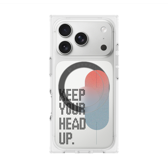 プレミアムスクエアケース with MagSafe［ オリジナル - ドットオーバーレイ - KEEP YOUR HEAD UP/A ］