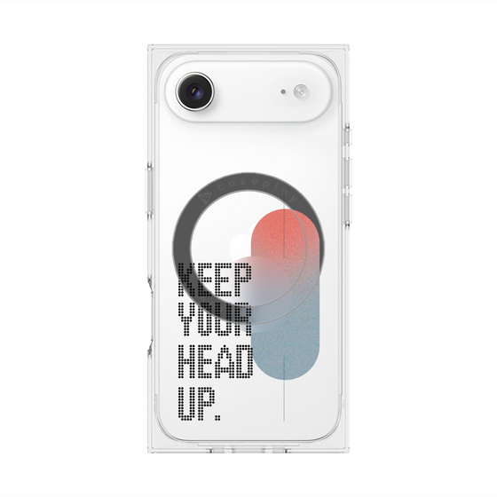 プレミアムスクエアケース with MagSafe［ オリジナル - ドットオーバーレイ - KEEP YOUR HEAD UP/A ］