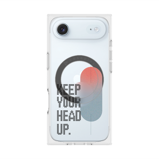 プレミアムスクエアケース with MagSafe［ オリジナル - ドットオーバーレイ - KEEP YOUR HEAD UP/A ］