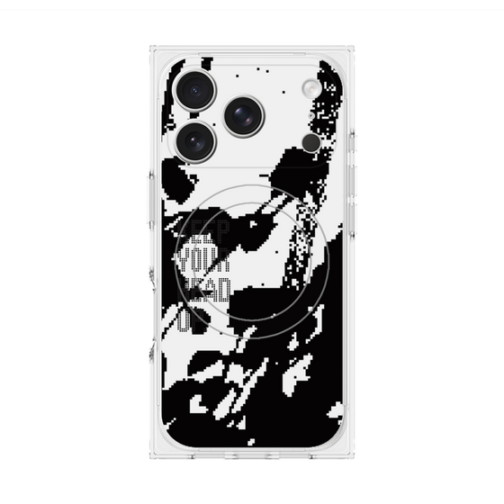 プレミアムスクエアケース with MagSafe［ オリジナル - ドットオーバーレイ - KEEP YOUR HEAD UP/C ］