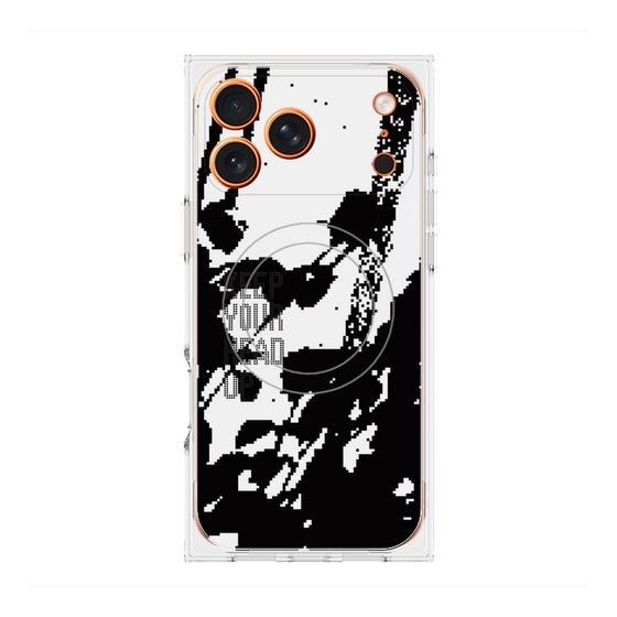 プレミアムスクエアケース with MagSafe［ オリジナル - ドットオーバーレイ - KEEP YOUR HEAD UP/C ］