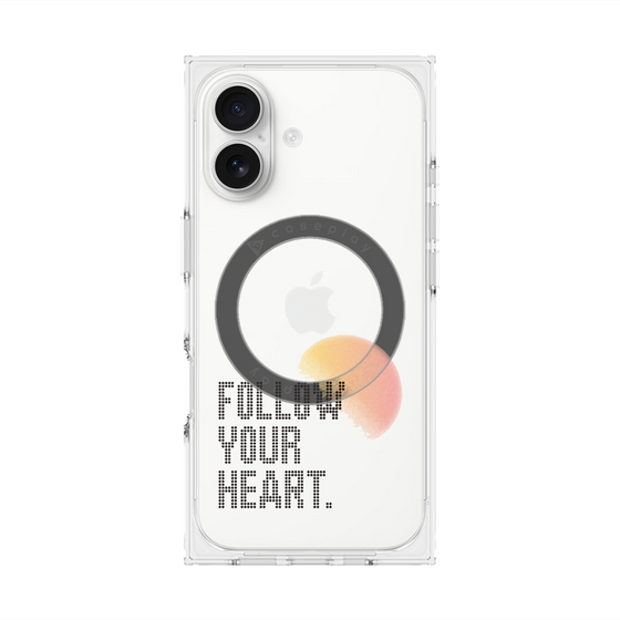プレミアムスクエアケース with MagSafe［ オリジナル - ドットオーバーレイ - FOLLOW YOUR HEART/A ］