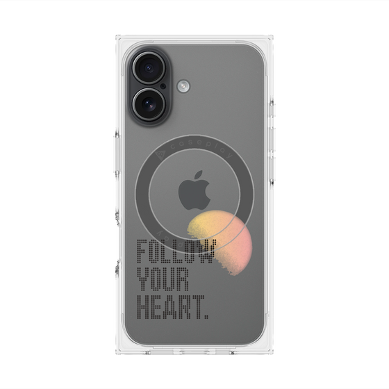 プレミアムスクエアケース with MagSafe［ オリジナル - ドットオーバーレイ - FOLLOW YOUR HEART/A ］