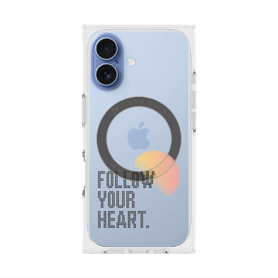 プレミアムスクエアケース with MagSafe［ オリジナル - ドットオーバーレイ - FOLLOW YOUR HEART/A ］
