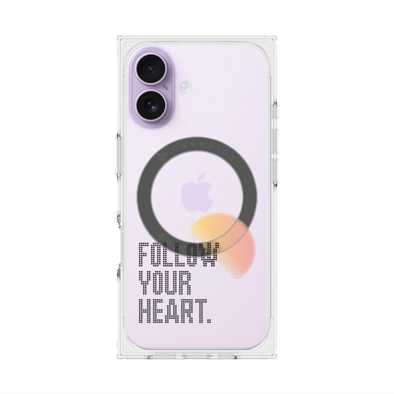 プレミアムスクエアケース with MagSafe［ オリジナル - ドットオーバーレイ - FOLLOW YOUR HEART/A ］