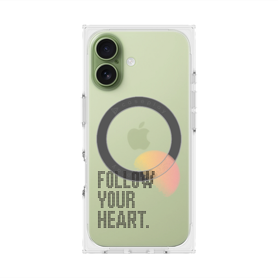プレミアムスクエアケース with MagSafe［ オリジナル - ドットオーバーレイ - FOLLOW YOUR HEART/A ］