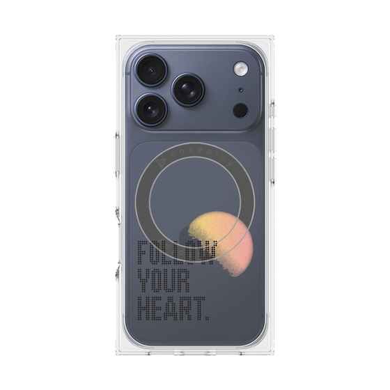 プレミアムスクエアケース with MagSafe［ オリジナル - ドットオーバーレイ - FOLLOW YOUR HEART/A ］