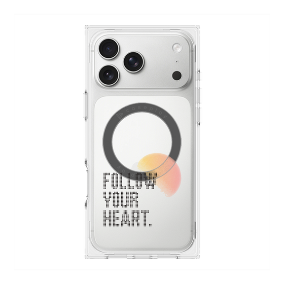 プレミアムスクエアケース with MagSafe［ オリジナル - ドットオーバーレイ - FOLLOW YOUR HEART/A ］