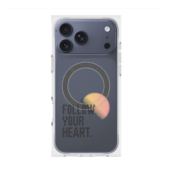 プレミアムスクエアケース with MagSafe［ オリジナル - ドットオーバーレイ - FOLLOW YOUR HEART/A ］