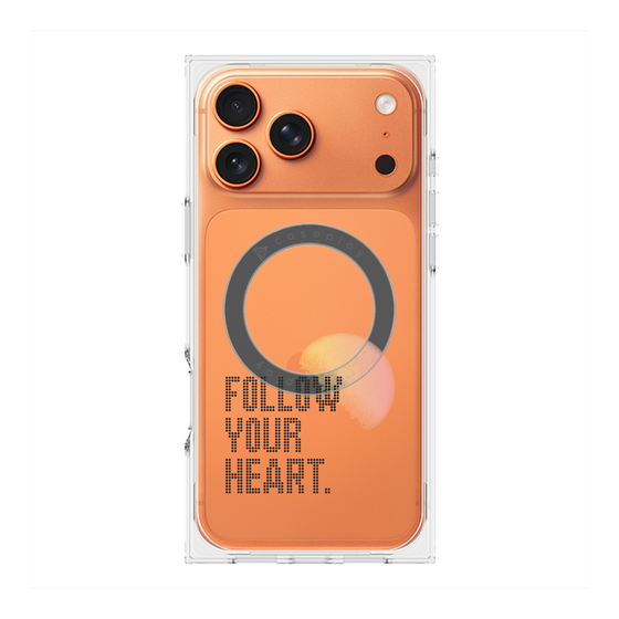 プレミアムスクエアケース with MagSafe［ オリジナル - ドットオーバーレイ - FOLLOW YOUR HEART/A ］