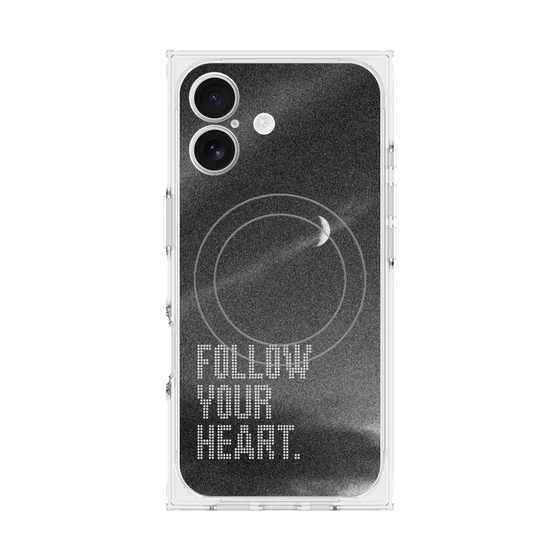 プレミアムスクエアケース with MagSafe［ オリジナル - ドットオーバーレイ - FOLLOW YOUR HEART/B ］