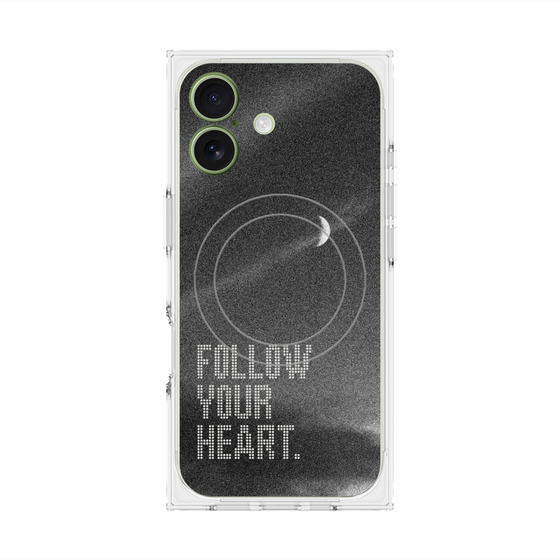 プレミアムスクエアケース with MagSafe［ オリジナル - ドットオーバーレイ - FOLLOW YOUR HEART/B ］