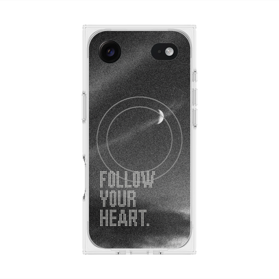 プレミアムスクエアケース with MagSafe［ オリジナル - ドットオーバーレイ - FOLLOW YOUR HEART/B ］