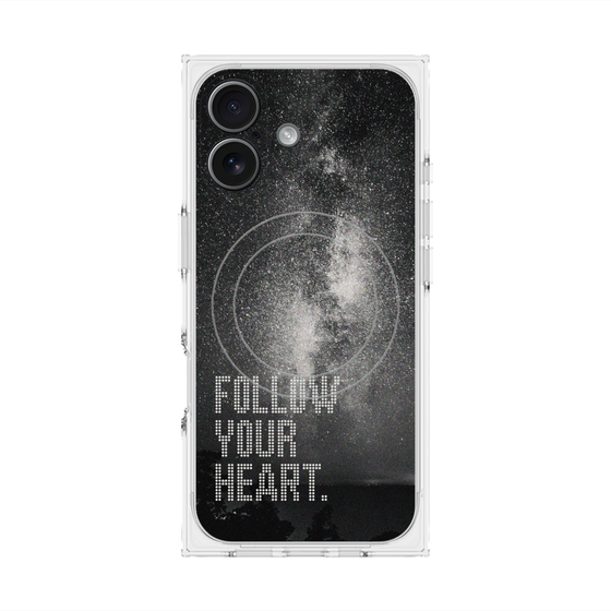 プレミアムスクエアケース with MagSafe［ オリジナル - ドットオーバーレイ - FOLLOW YOUR HEART/C ］