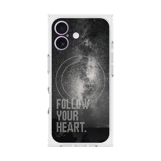 プレミアムスクエアケース with MagSafe［ オリジナル - ドットオーバーレイ - FOLLOW YOUR HEART/C ］