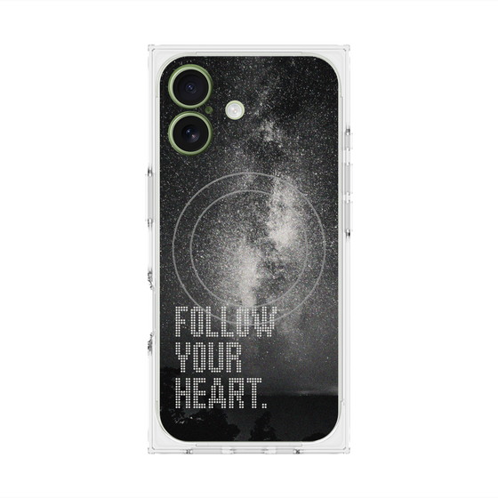 プレミアムスクエアケース with MagSafe［ オリジナル - ドットオーバーレイ - FOLLOW YOUR HEART/C ］