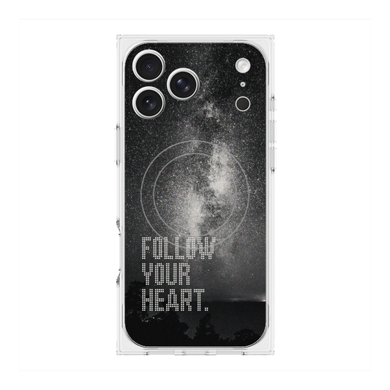 プレミアムスクエアケース with MagSafe［ オリジナル - ドットオーバーレイ - FOLLOW YOUR HEART/C ］