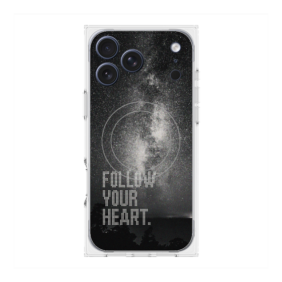 プレミアムスクエアケース with MagSafe［ オリジナル - ドットオーバーレイ - FOLLOW YOUR HEART/C ］