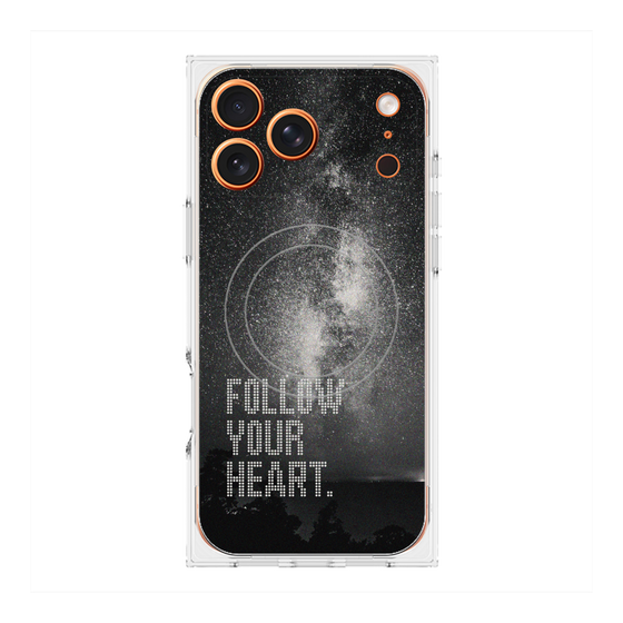 プレミアムスクエアケース with MagSafe［ オリジナル - ドットオーバーレイ - FOLLOW YOUR HEART/C ］