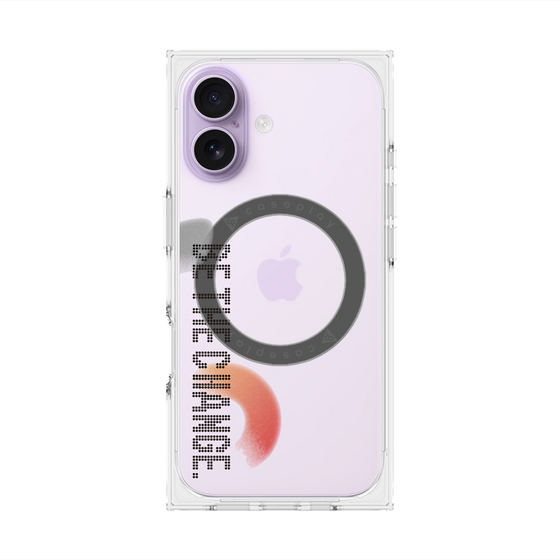 プレミアムスクエアケース with MagSafe［ オリジナル - ドットオーバーレイ - BE THE CHANGE/A ］