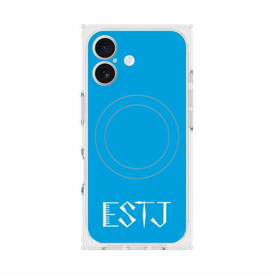 プレミアムスクエアケース with MagSafe［ オリジナル - ESTJ 幹部 - アルファベット - ブルー ］