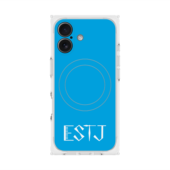 プレミアムスクエアケース with MagSafe［ オリジナル - ESTJ 幹部 - アルファベット - ブルー ］
