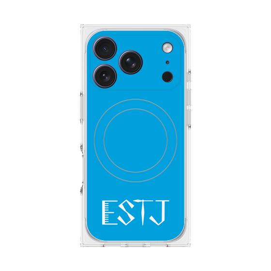 プレミアムスクエアケース with MagSafe［ オリジナル - ESTJ 幹部 - アルファベット - ブルー ］