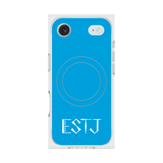 プレミアムスクエアケース with MagSafe［ オリジナル - ESTJ 幹部 - アルファベット - ブルー ］
