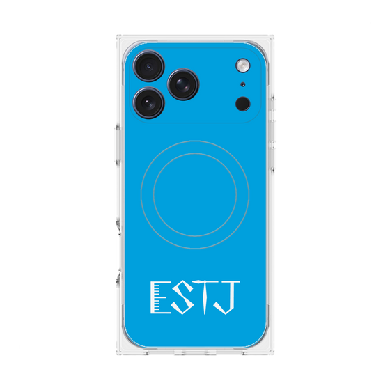 プレミアムスクエアケース with MagSafe［ オリジナル - ESTJ 幹部 - アルファベット - ブルー ］